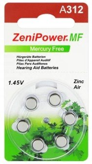 Воздушно-цинковые батарейки ZeniPower 312