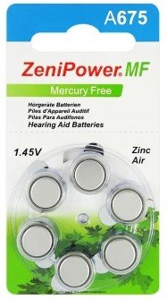 Воздушно-цинковые батарейки ZeniPower 675