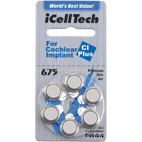 Батарейки для кохлеарных имплантов iCellTech 675 implant